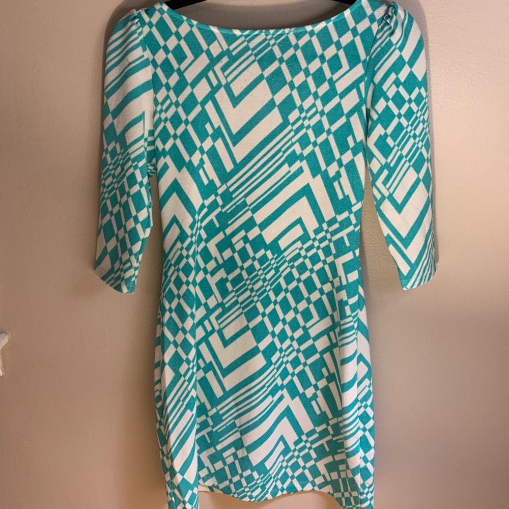 Teal Geometric Dress